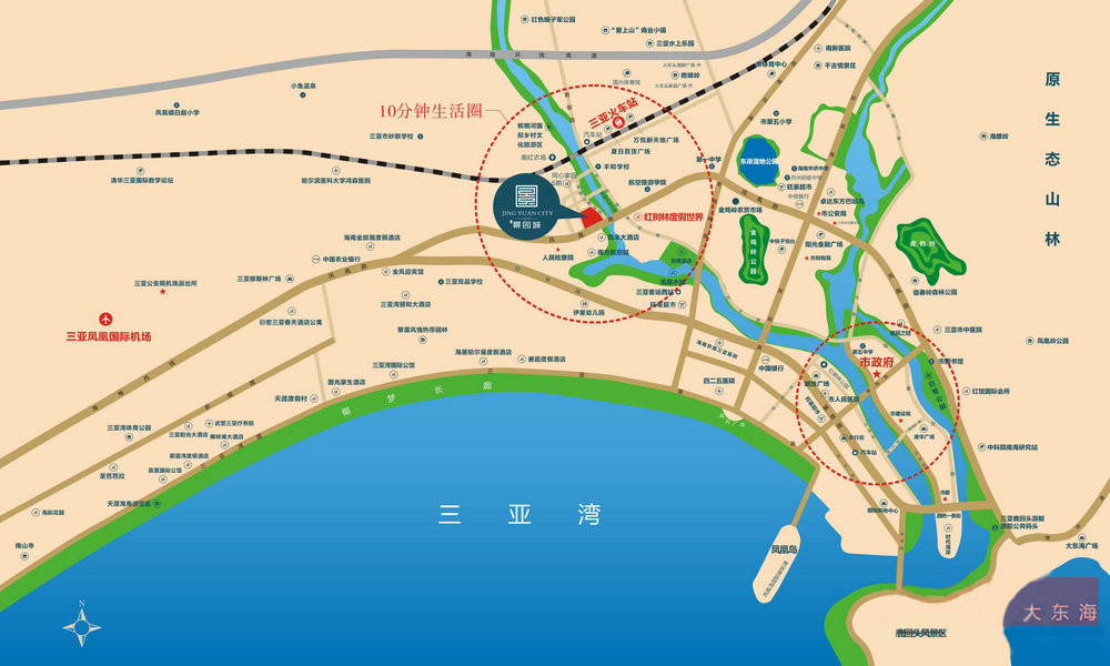 三亚景园城交通图